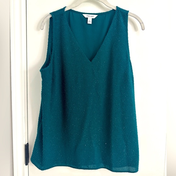 nine west green sparkle tank top - Picture 1 of 4
